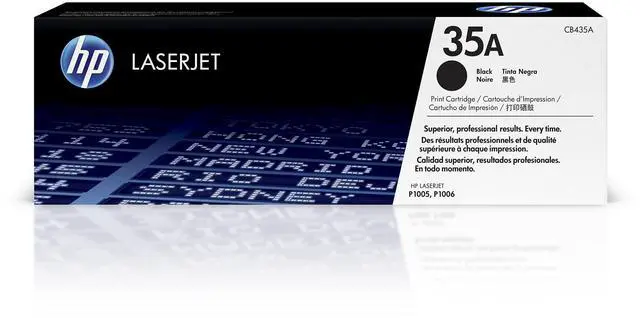 Main image of 35A Black Toner Cartridge | Works LaserJet P1005, P1006 | CB435A