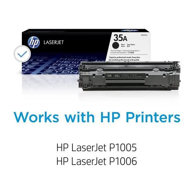 Alt view image 2 of 7 - 35A Black Toner Cartridge | Works LaserJet P1005, P1006 | CB435A