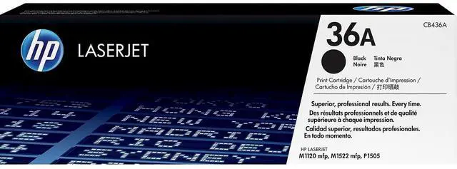 Main image of 36A Black Standard Yield Toner Cartridge, Prints Up to 2,000 Pages (CB436A)