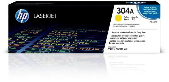 Main image of 304A Yellow Toner Cartridge | Works Color LaserJet CM2320 MFP, Color LaserJet CP2025 Series | CC532A