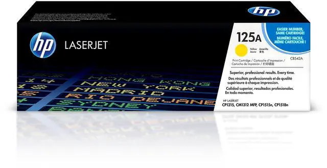 Main image of Original 125A Yellow Toner Cartridge | Works Color LaserJet CM1312 MFP Series, Color LaserJet CP1215, CP1515, CP1518 Series | CB542A