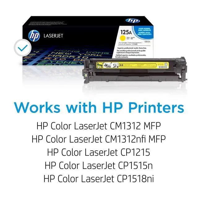 Alt view image 2 of 7 - Original 125A Yellow Toner Cartridge | Works Color LaserJet CM1312 MFP Series, Color LaserJet CP1215, CP1515, CP1518 Series | CB542A