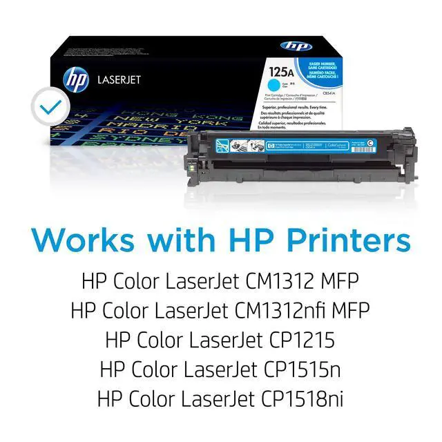 Alt view image 2 of 7 - Original 125A Cyan Toner Cartridge | Works Color Laserjet CM1312 MFP Series, Color Laserjet CP1215, CP1515, CP1518 Series | CB541A