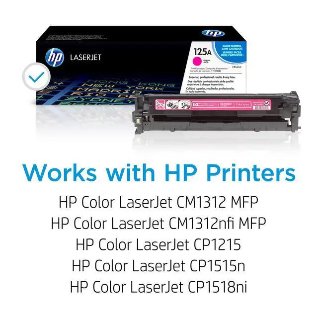 Alt view image 2 of 7 - Original 125A Magenta Toner Cartridge | Works Color LaserJet CM1312 MFP Series, Color LaserJet CP1215, CP1515, CP1518 Series | CB543A