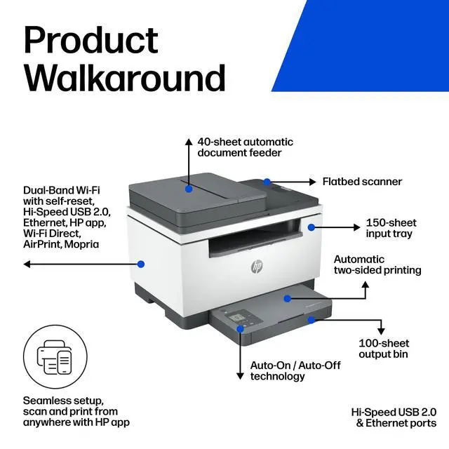 Alt view image 4 of 7 - LaserJet MFP M234sdw Wireless Printer, Print, scan, Copy, Fast speeds, Easy Setup, Mobile Printing, Best-for-Small Teams