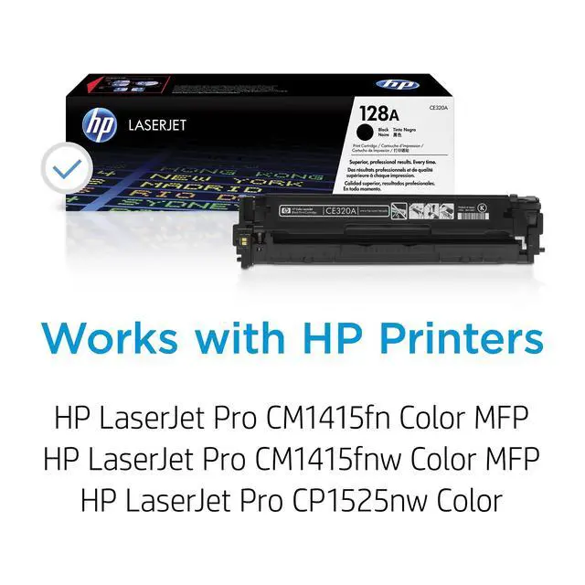 Alt view image 2 of 7 - 128A Black Toner Cartridge | Works LaserJet Pro CM1415 Color, CP1525 Color Series | CE320A
