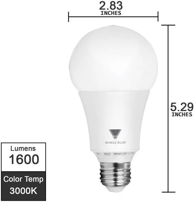 Alt view image 3 of 5 - Triangle Bulbs T95143, LED Dimmable 100 Watt Equivalent 5000K Daylight Light Bulbs, 4-Pack