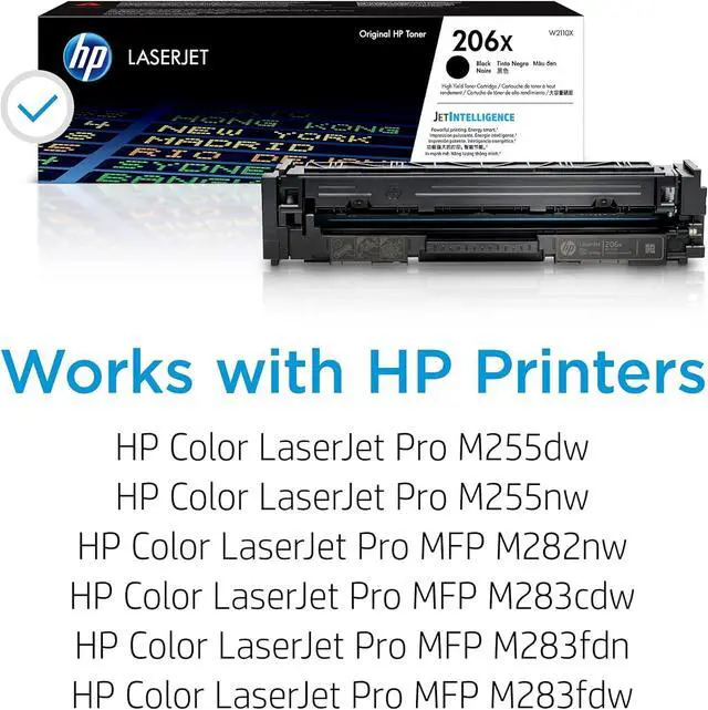 Alt view image 2 of 7 - HP 206X High-Yield Black Toner Cartridge 2-Pack | Compatible Color LaserJet Pro M255 & MFP M282/M283 Series Printers | W2110XD1