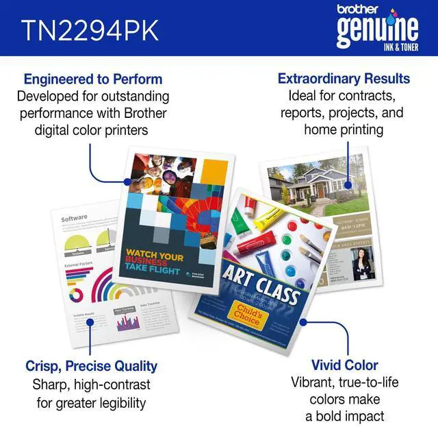 Alt view image 20 of 20 - Brother Genuine TN2294PK Standard Yield Toner Cartridge B/C/M/Y Multi-Pack