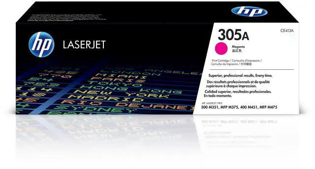 Main image of 305A Magenta Toner Cartridge Printers | Works with Printer Series: LaserJet Pro 300 M351, 300 MFP M375, 400 M451, 400 MFP M475 | CE413A