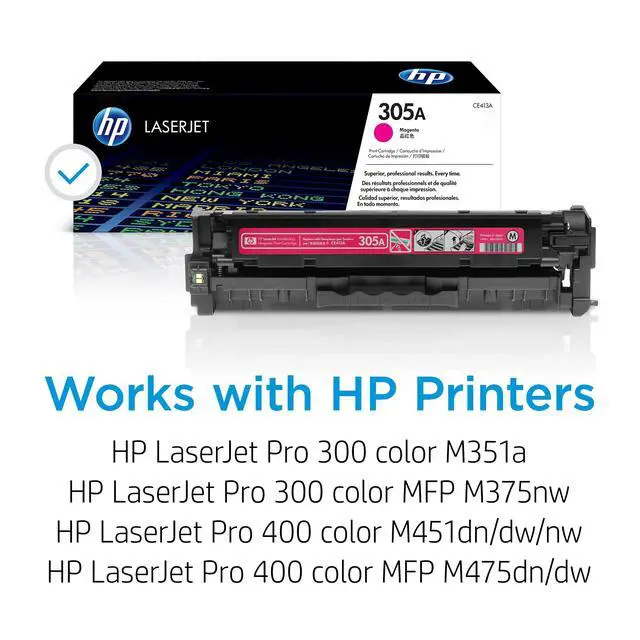 Alt view image 2 of 7 - 305A Magenta Toner Cartridge Printers | Works with Printer Series: LaserJet Pro 300 M351, 300 MFP M375, 400 M451, 400 MFP M475 | CE413A