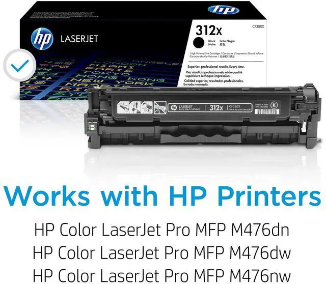 Alt view image 2 of 7 - 312X Black High-Yield Toner Cartridge | Works Color LaserJet Pro MFP M476 Series | CF380X