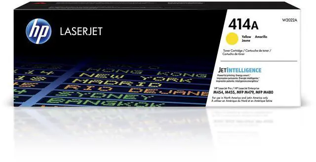 Main image of 414A Yellow Toner Cartridge | Works with Color LaserJet Enterprise M455dn, MFP M480f, Pro M454, MFP M479 Series | W2022A