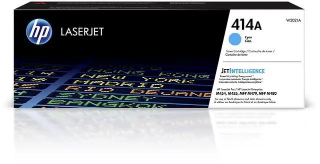 Main image of 414A Cyan Toner Cartridge | Works with Color LaserJet Enterprise M455dn, MFP M480f, Pro M454, MFP M479 Series | W2021A