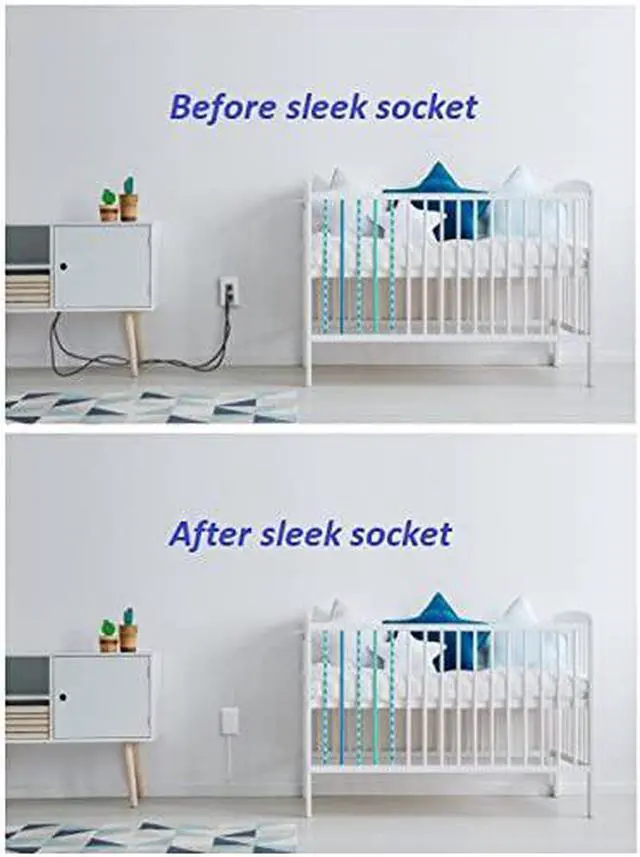 Alt view image 4 of 6 - Sleek Socket 9-C-STD-W Ultra-Thin Child Proofing Electrical Outlet Cover Wall Plate with 3 Outlet Power Strip and Cord Cover Kit, 9-Foot