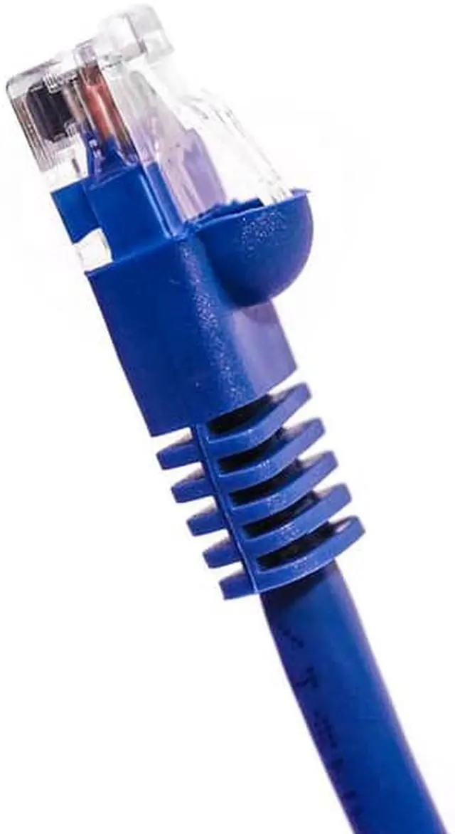 Alt view image 2 of 5 - FireFold Cat6 Ethernet Patch Cable Blue 50ft, 550MHZ UTP 24 AWG Bare Copper Molded Snagless Half-Moon Boot Network Patch Cable with Connector – High-Speed Internet Cable LAN Wire for Computer Networks