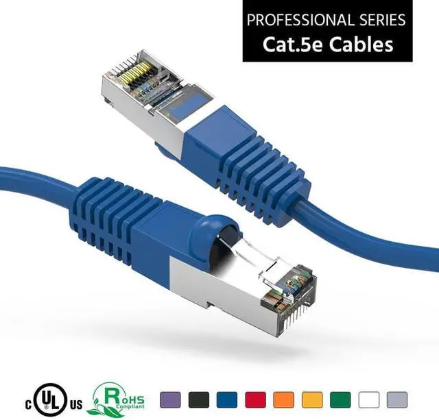 Alt view image 2 of 5 - FireFold C5EMBS-15-BLK Cat5E Shielded Ethernet Patch Cable Blue 15ft -Internet Cable Snagless Boot Network Wire -High Speed Ethernet Patch Cable 350MHz FTP Cord - 4 UTP 24AWG Stranded Pure Copper Wire