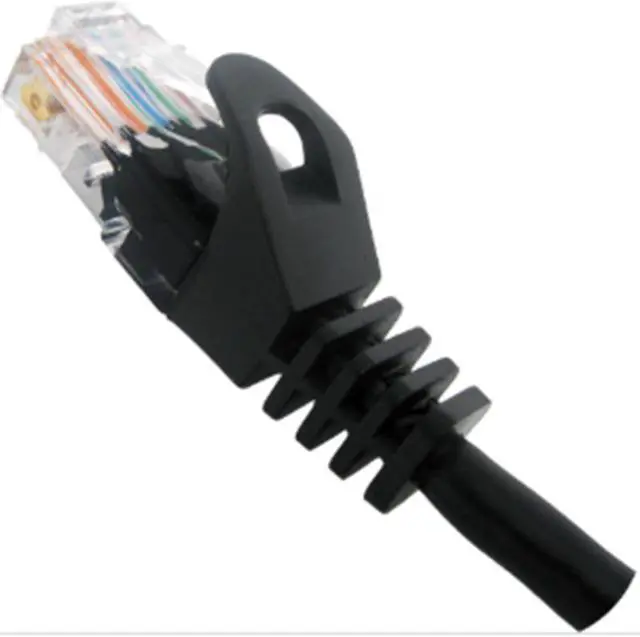 Main image of FireFold Cat6 Ethernet Patch Cable Black 15ft, 550MHZ UTP 24 AWG Bare Copper Molded Snagless Half-Moon Boot Network Patch Cable with Connector –High-Speed Internet Cable LAN Wire for Computer Networks