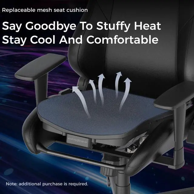 Alt view image 5 of 7 - DXRacer Drifting Gaming Chair PU Leather Ergonomic Office Chair, Regular L, Black Yellow