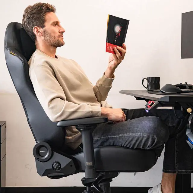 Alt view image 3 of 7 - DXRacer Craft Gaming Chair - Fabric Reclining Heavy Duty Ergonomic Computer Office Chair with 4D Armrest & Lumbar Support , XL, Gray