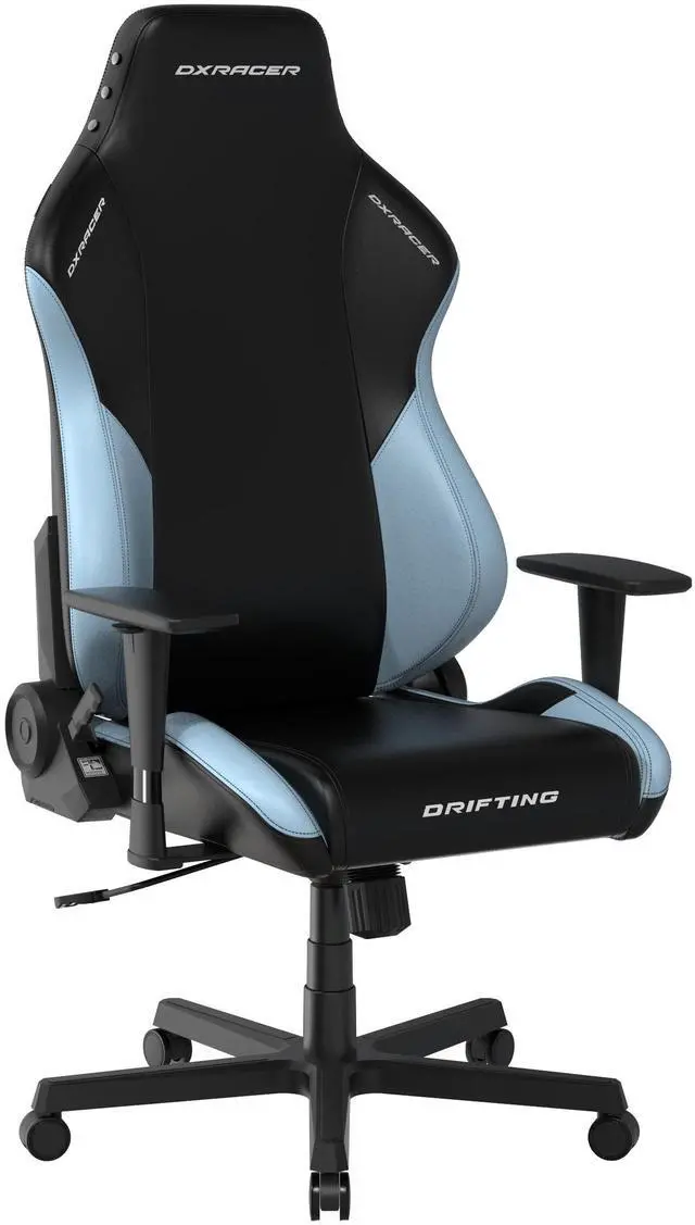 Alt view image 3 of 7 - DXRacer Drifting Series PU Leather Regular Black and Light Blue