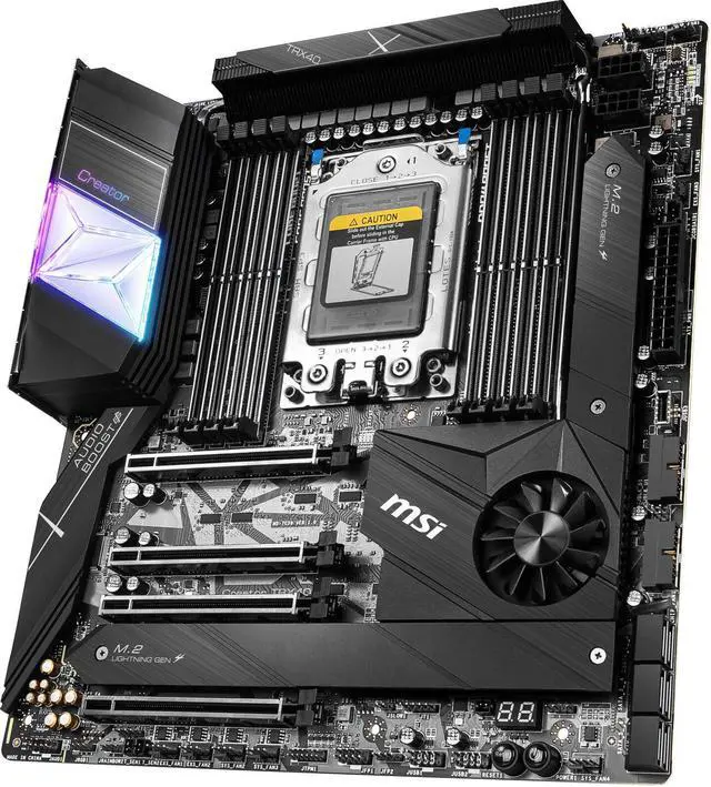 Alt view image 4 of 5 - MSI Creator TRX40 sTRX4 AMD TRX40 DualLANs Wi-Fi6 EATX Motherboard