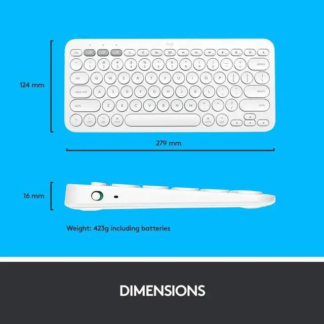 Alt view image 7 of 7 - Logitech K380 Multi-Device Bluetooth Keyboard for Mac 920-009729 Off-White
