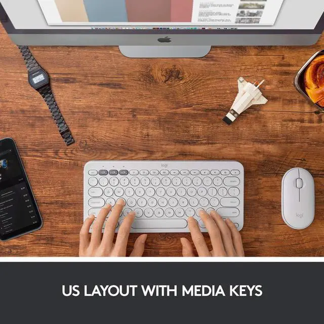 Alt view image 5 of 7 - Logitech K380 Multi-Device Bluetooth Keyboard for Mac 920-009729 Off-White