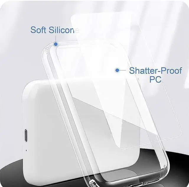 Alt view image 5 of 7 - Hybrid Clear Case Compatible with Magsafe Battery Pack, Heavy Duty Protection Scratch & Shatter Resistant