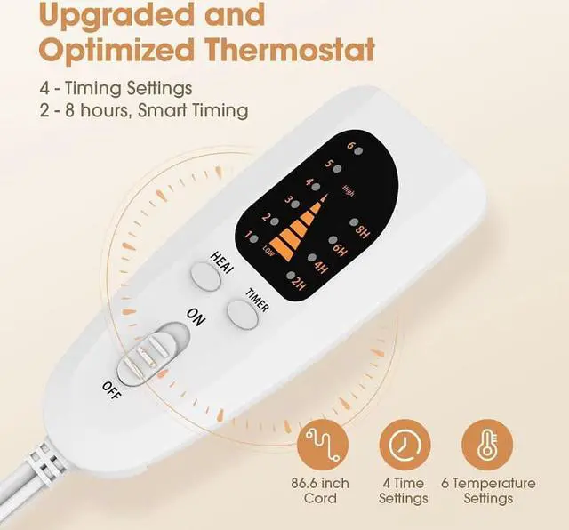 Alt view image 3 of 6 - Heating Pad for Foot, Electric Heated Foot Warmer, Soft Foot Warmer Boots, Removable and Washable, 6-Level Heating and 4-Level Timing, Winter Gifts for Women & Men, Christmas, Massage