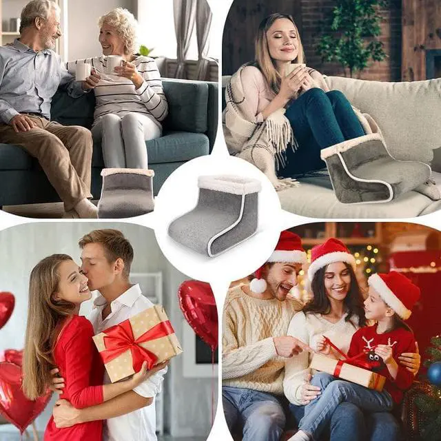 Alt view image 6 of 6 - Heating Pad for Foot, Electric Heated Foot Warmer, Soft Foot Warmer Boots, Removable and Washable, 6-Level Heating and 4-Level Timing, Winter Gifts for Women & Men, Christmas, Massage