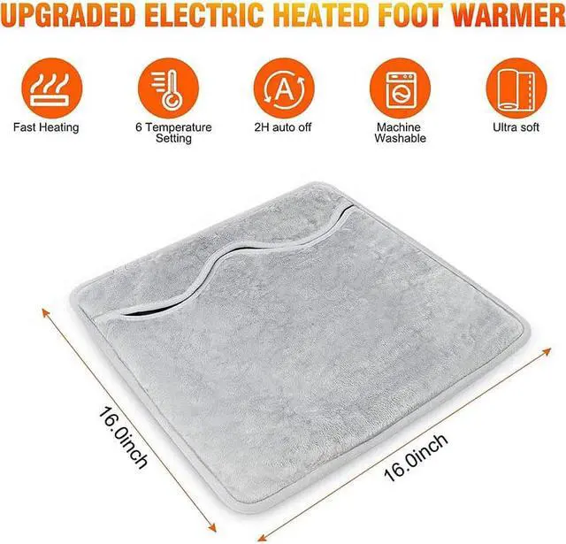 Alt view image 5 of 7 - Electric Heated Foot Warmer, ELBLAKET Electric Heating Pad Foot Warmers for Men and Women