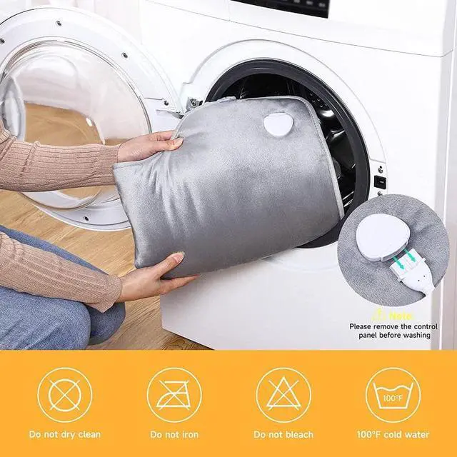 Alt view image 6 of 7 - Heating Pad for Back Pain Relief, Electric Heat Pads for Neck and Shoulders Migraine Relief, Fast-Heating with 6 Heat Setting, Auto Shut Off, Machine Washable, Soft Flannel