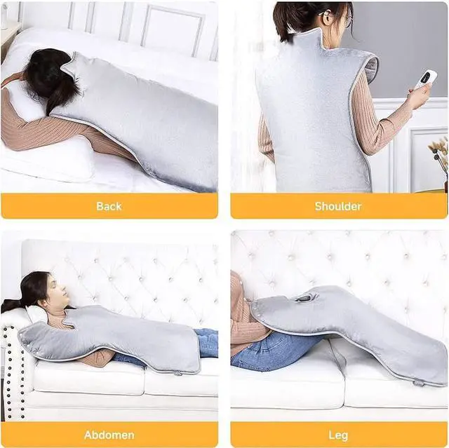 Alt view image 7 of 7 - Heating Pad for Back Pain Relief, Electric Heat Pads for Neck and Shoulders Migraine Relief, Fast-Heating with 6 Heat Setting, Auto Shut Off, Machine Washable, Soft Flannel