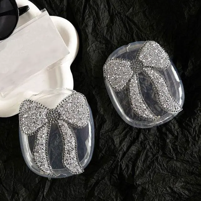 Alt view image 3 of 4 - Tianyeda Bling Case Cover for AirPods Max Glittering Rhinestones Stars, Clear Sparkling Cute Soft Cases for Women Accessories Protective Cover for AirPods Max silvery