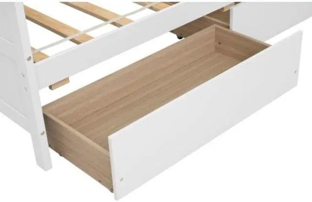 Alt view image 4 of 6 - Daybed with two drawers Twin size Sofa Bed Two Storage Drawers for Bedroom Living Room White