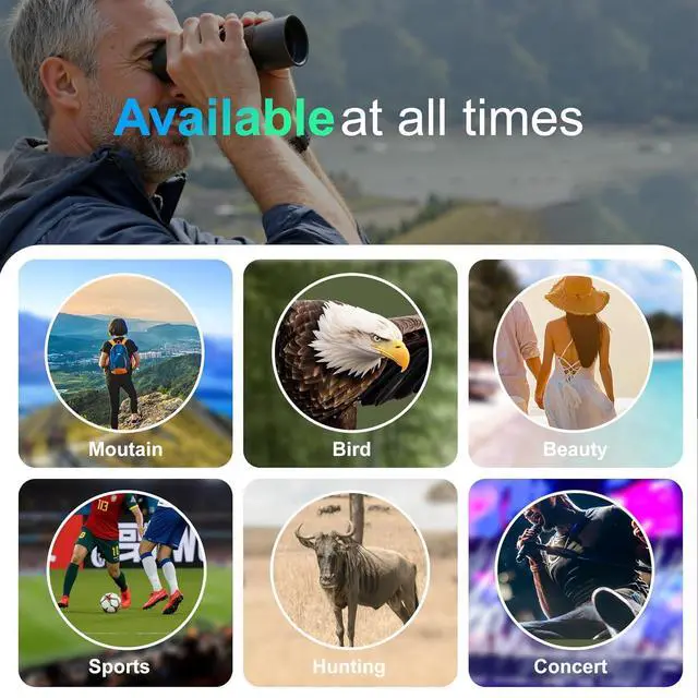 Alt view image 7 of 7 - 20x50 High Powered Binoculars for Adults,Wide Field of View/High Definition Binoculars Professional Binocular for Football Games,Concerts, Travel,Bird Watching,Hunting BAK4 Prism FMC Lens
