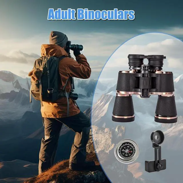 Alt view image 6 of 7 - 20x50 Adult Binoculars High Power Binoculars for Adults,Waterproof Compact Binocular for Bird Football Games Watching Hunting Traveling Outdoor