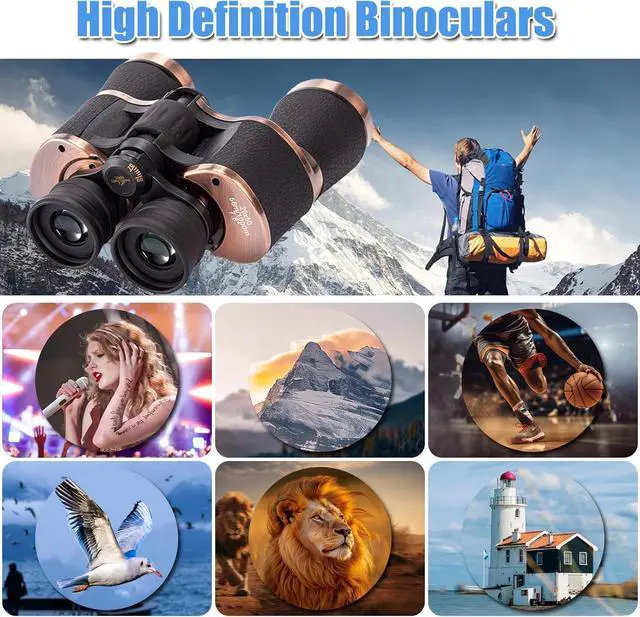 Alt view image 7 of 7 - 20x50 Adult Binoculars High Power Binoculars for Adults,Waterproof Compact Binocular for Bird Football Games Watching Hunting Traveling Outdoor