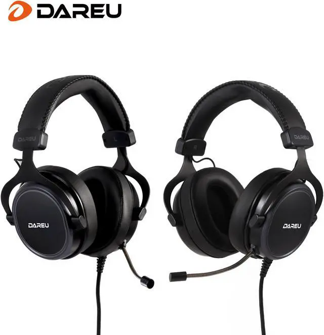 Alt view image 4 of 7 - Dareu EH925 Wired Gaming Headset - 7.1 Surround Sound - Memory Foam Ear Pads - 53MM Drivers - Detachable Microphone - Multi Platforms Black Headphone - Works with PC, PS4/3 & Xbox One/Series X, NS