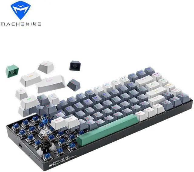 Main image of MACHENIKE K500 Gaming Keyboard, Wired Mechanical Keyboard Hot Swappable 20 RGB Light Effects, PBT Keycap 84 Keys RGB Light Mac Windows - Grey