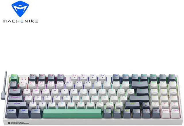 Alt view image 2 of 5 - MACHENIKE K500 Gaming Keyboard, Wired Mechanical Keyboard Hot Swappable 20 RGB Light Effects, PBT Keycap 94 Keys RGB Light Mac Windows - White