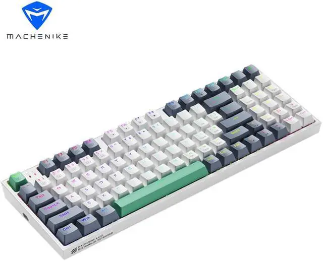 Alt view image 3 of 5 - MACHENIKE K500 Gaming Keyboard, Wired Mechanical Keyboard Hot Swappable 20 RGB Light Effects, PBT Keycap 94 Keys RGB Light Mac Windows - White