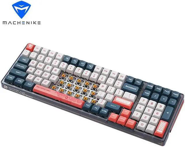 Alt view image 5 of 7 - MACHENIKE K600 V2 Wireless Mechanical Keyboard,Sunset Afterglow Wired,Tri-mode Hot Swappable Kailh BOX Switch RGB,100 Key Upgrade - Red Switch