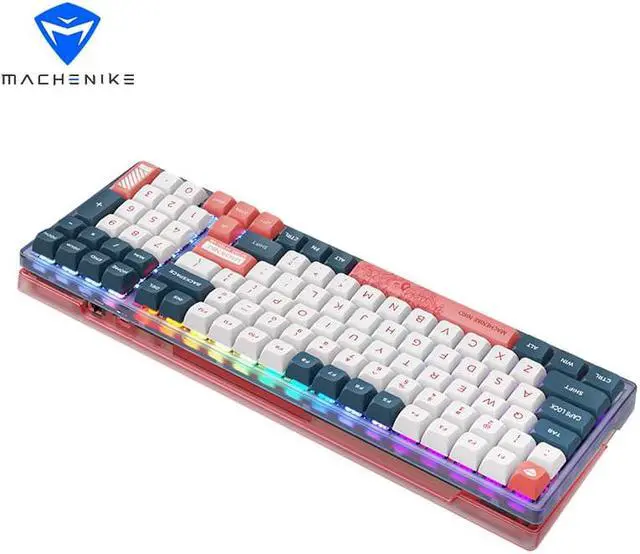 Alt view image 3 of 7 - MACHENIKE K600 V2 Wireless Mechanical Keyboard,Sunset Afterglow Wired,Tri-mode Hot Swappable Kailh BOX Switch RGB,100 Key Upgrade - Red Switch