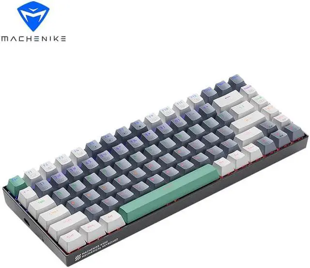 Alt view image 4 of 6 - MACHENIKE K500 Gaming Keyboard, Wired Mechanical Keyboard Hot Swappable 20 RGB Light Effects, PBT Keycap 84 Keys RGB Light Mac Windows - Grey