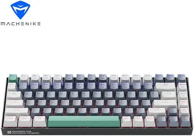 Alt view image 3 of 6 - MACHENIKE K500 Gaming Keyboard, Wired Mechanical Keyboard Hot Swappable 20 RGB Light Effects, PBT Keycap 84 Keys RGB Light Mac Windows - Grey