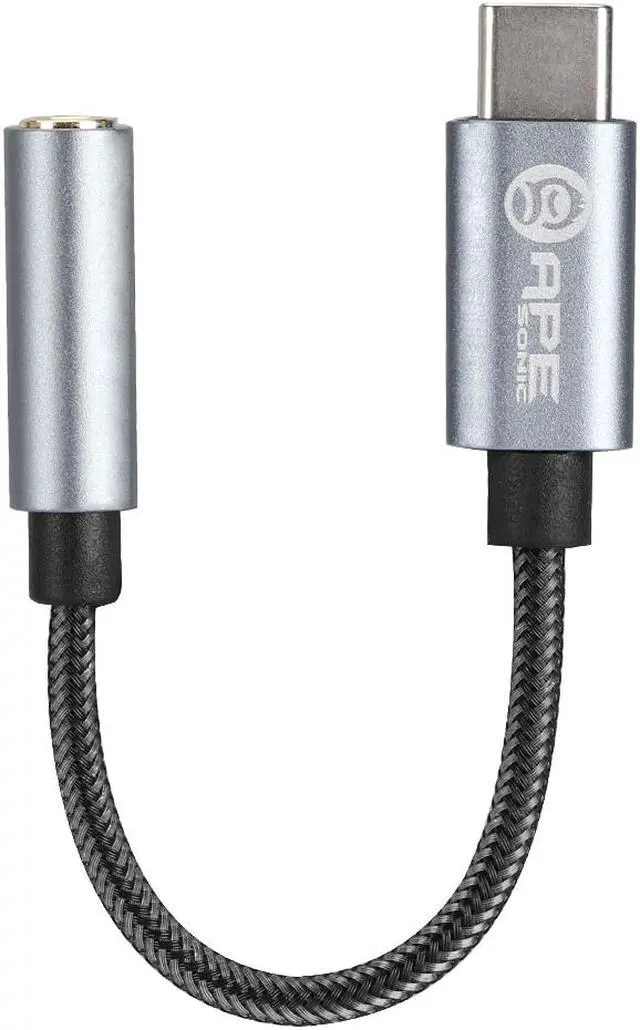 Alt view image 3 of 7 - ApeSonic Pebble : USB C (Type C) Audio Adaptor, ALC4050 High Resolution DAC, to 3.5mm AUX, 32bit 384kHz Hi Res, Class G Amp, Aluminum Casing, Texture Cable, Replace 3.5mm Jack of Smart Phone