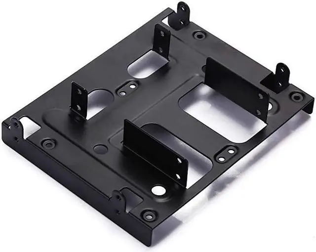 Alt view image 2 of 7 - 5.25 to 3.5 Drive Bay Adapter HDD SSD Mounting Bracket 5.25 inch to 2.5 or 3.5 Inch Internal Hard Disk Drive Mounting Kit with Screws and Shock Absorption Rubber Washer- Black