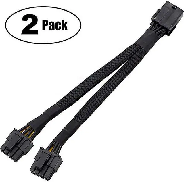 Main image of 8Pin PCIe PCI Express Graphics Video Card GPU VGA 8 Pin Female to Dual GPU 8Pin 6+2 Pin Male Braided Sleeved GPU 8 pin Splitter Power Extension Cable 8 Pin GPU molex 9inch 2 Pack